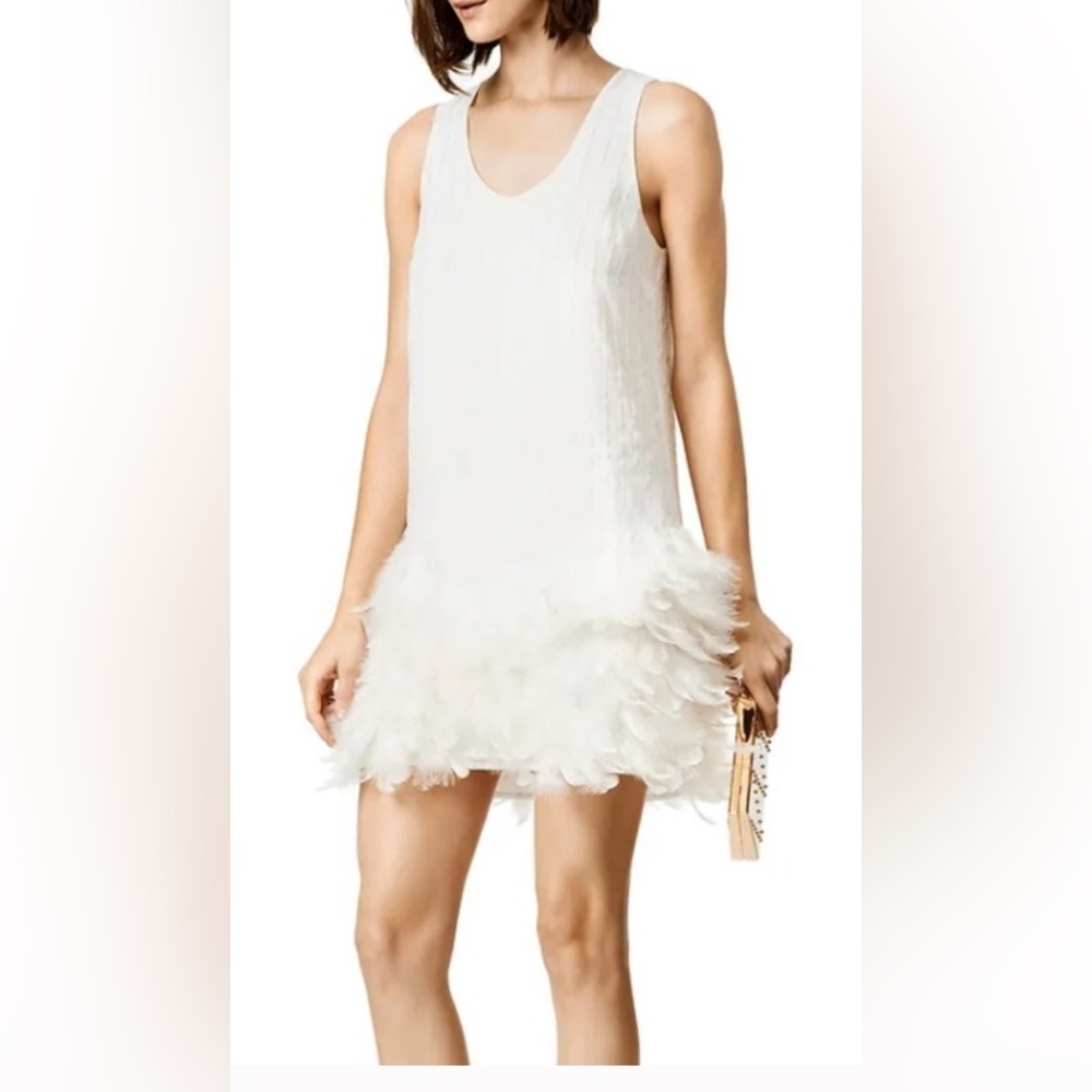Cynthia Steffe white/cream Feather Dress